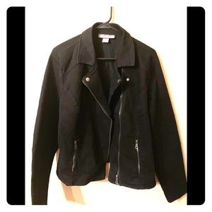 Black Denim stretch Moto Jacket